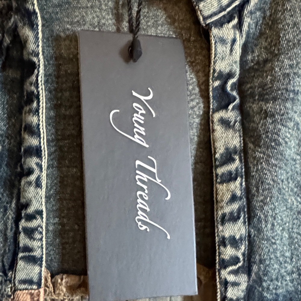 Patchwork Jean Jacket - Cropped NWT - image 3